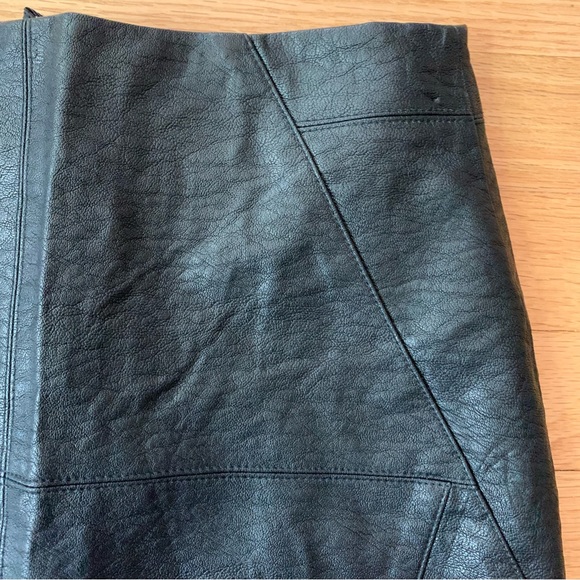 H&M Black Faux Leather High Rise Vegan Mini Skirt Size 6 - Picture 5 of 9